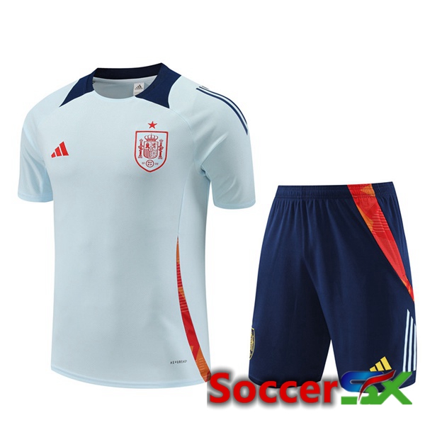 Spain kit Training T Shirt + Shorts Blue 2024/2025