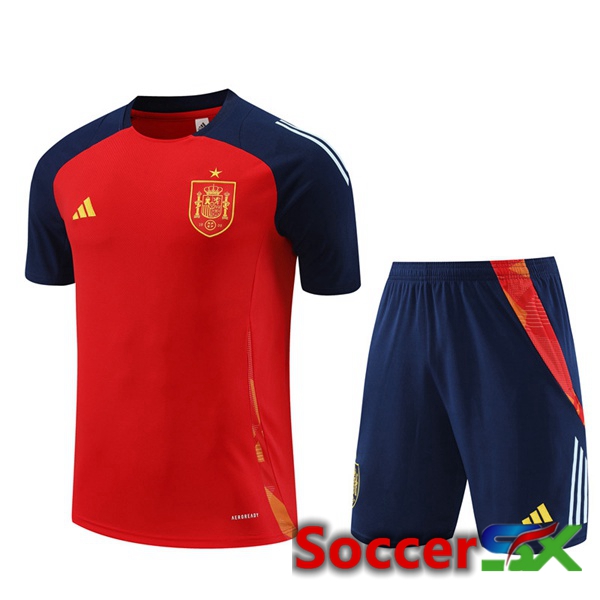 Spain kit Training T Shirt + Shorts Red 2024/2025