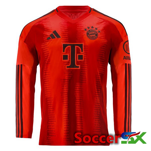 Bayern Munich Home Soccer Jersey Long Sleeve Red 2024/2025