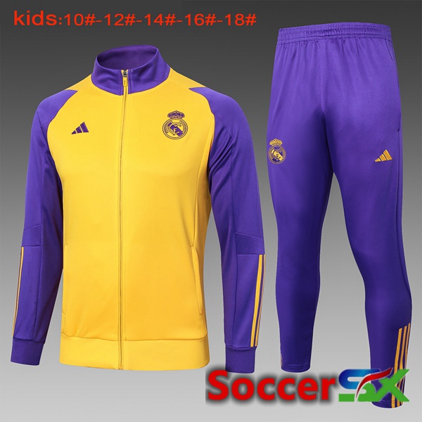 Real Madrid Kids kit Training Jacket Suit Yellow 2024/2025