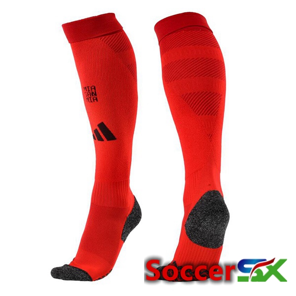 Bayern Munich Home Soccer Socks Red 2024/2025