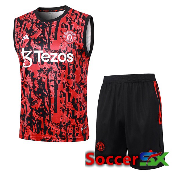 Manchester United Soccer Vest + Shorts Red 2024/2025
