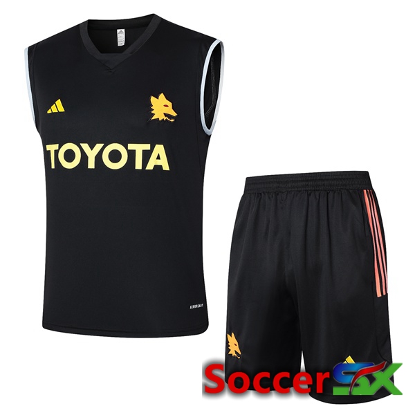 AS Roma Soccer Vest + Shorts Black 2024/2025