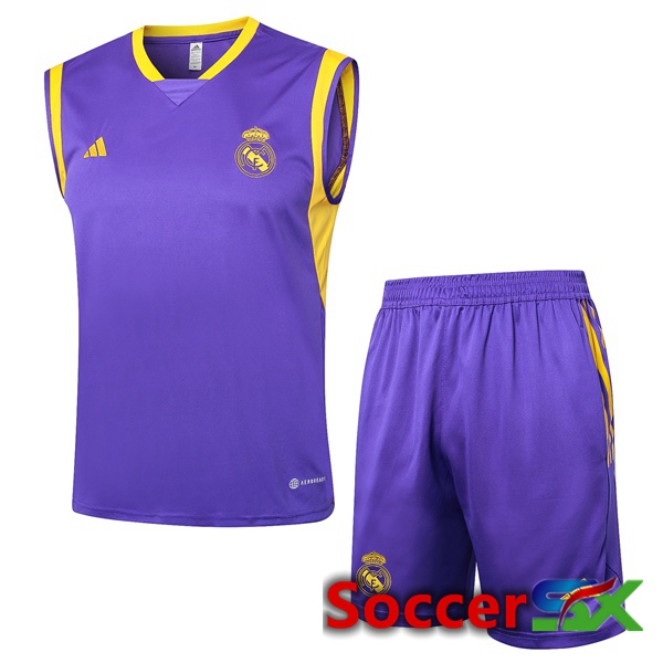 Real Madrid Soccer Vest + Shorts Purple 2024/2025