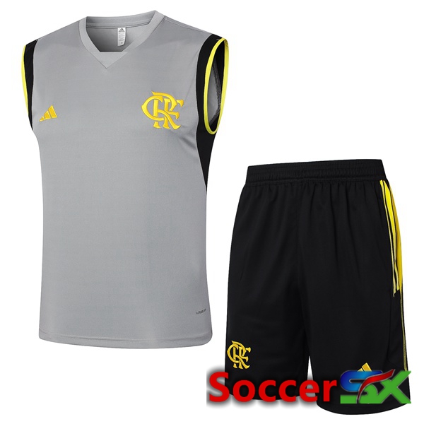 Flamengo Soccer Vest + Shorts Grey 2024/2025