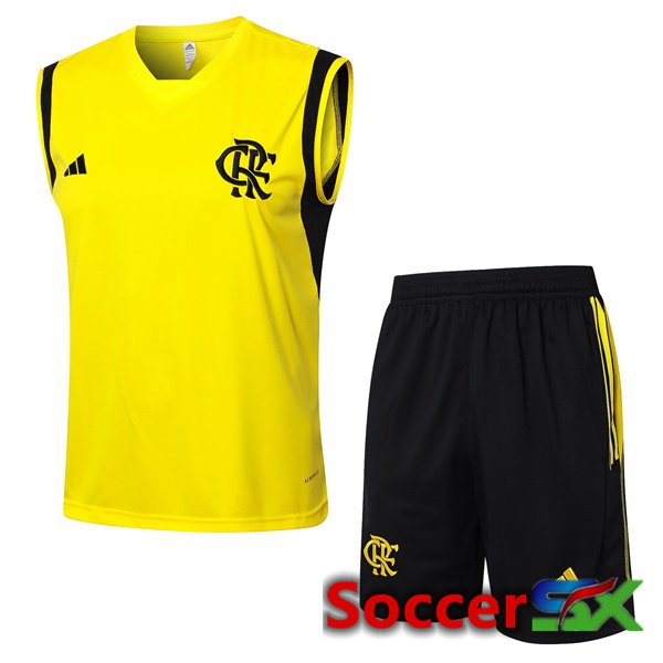 Flamengo Soccer Vest + Shorts Yellow 2024/2025