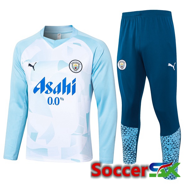Manchester City kit Training Tracksuit White Blue 2024/2025