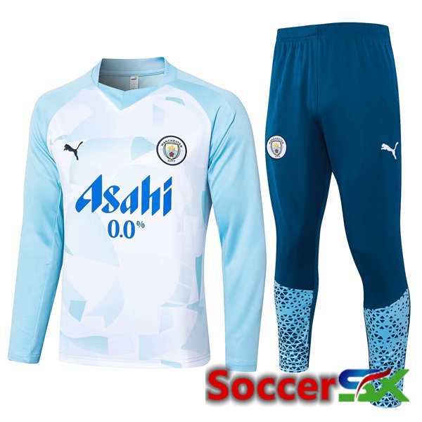 Manchester City kit Training Tracksuit White Blue 2024/2025