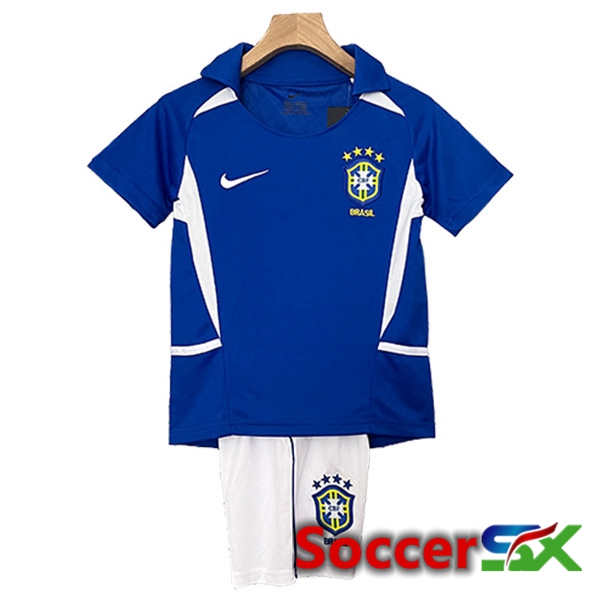 Brazil Retro Kids Away Soccer Jersey 2000