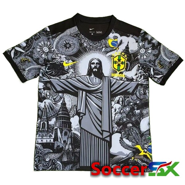 Brazil Soccer Jersey Special Edition Jesus Black 2024/2025