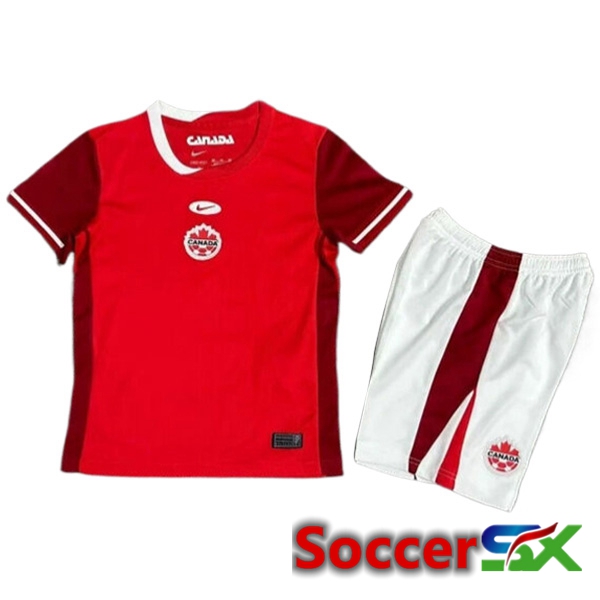 Canada Kids Home Soccer Jersey UEFA Euro 2024