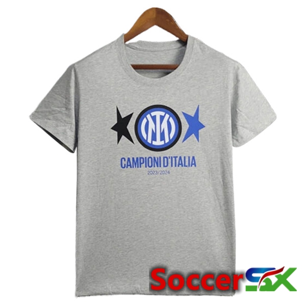 Inter Milan Soccer Jersey T-Shirt Champion 2 Grey 2023/2024