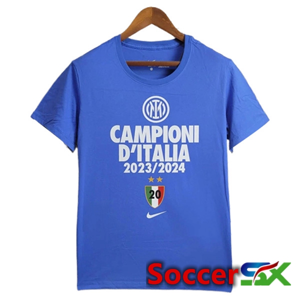 Inter Milan Soccer Jersey T-Shirt Champion Blue 2023/2024