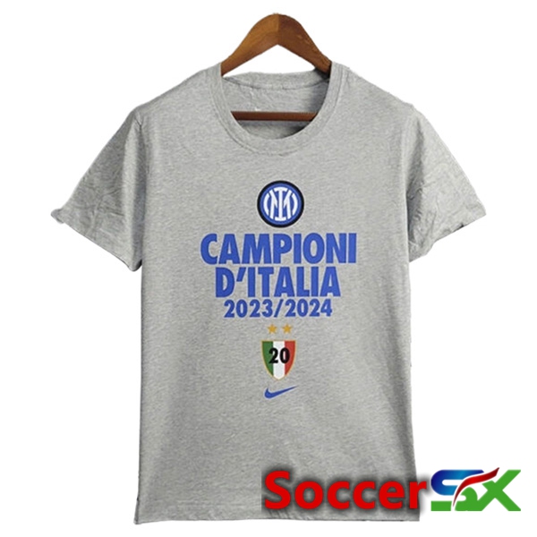 Inter Milan Soccer Jersey T-Shirt Champion Grey 2023/2024