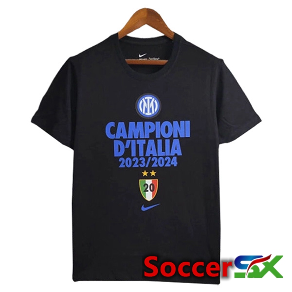 Inter Milan Soccer Jersey T-Shirt Champion Black 2023/2024