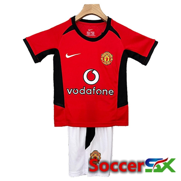 Manchester United Retro Kids Home Soccer Jersey 2002/2004
