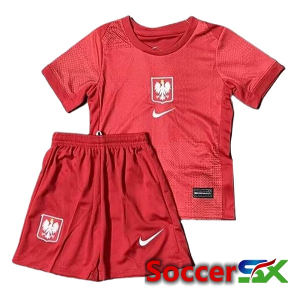 Poland Kids Away Soccer Jersey UEFA Euro 2024