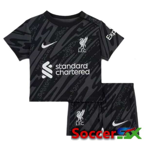 FC Liverpool Kids Goalkeeper Soccer Jersey Black 2024/2025