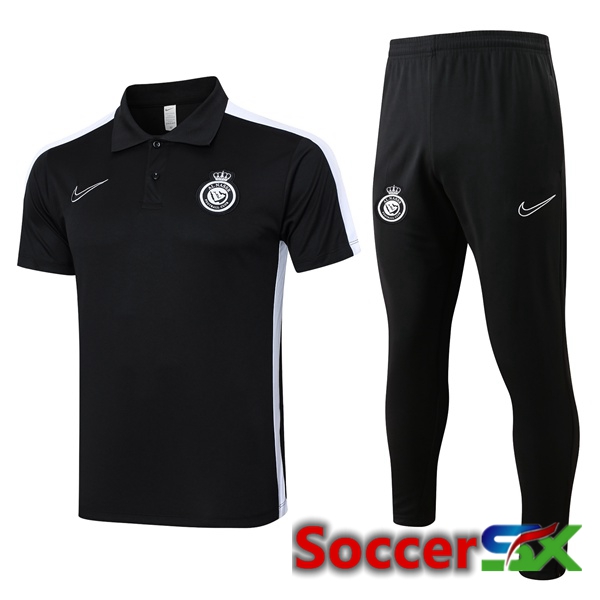 Al-Nassr FC Soccer Polo + Training Pants Black 2024/2025