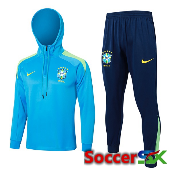 Brazil Training Tracksuit Sweatshirt Hoodie Blue 2024/2025