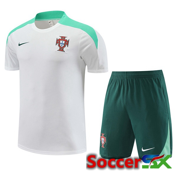 Portugal kit Training T Shirt + Shorts White 2024/2025
