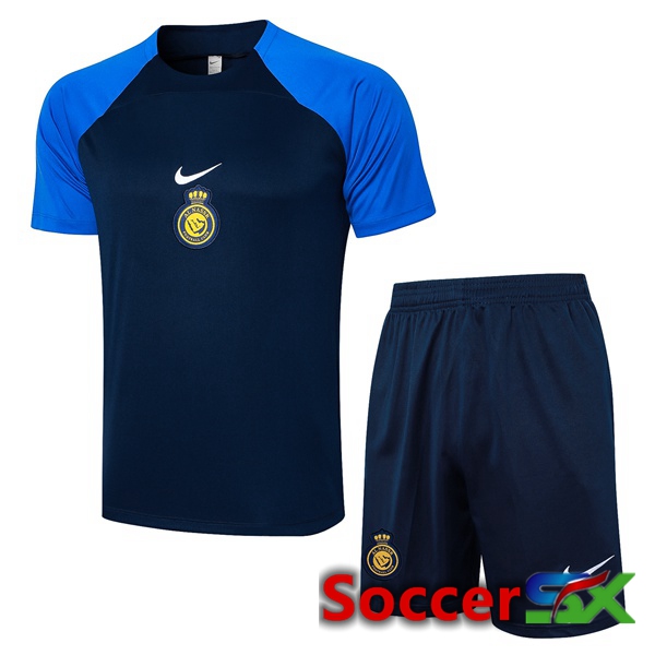 Al-Nassr FC kit Training T Shirt + Shorts Blue Royal 2024/2025