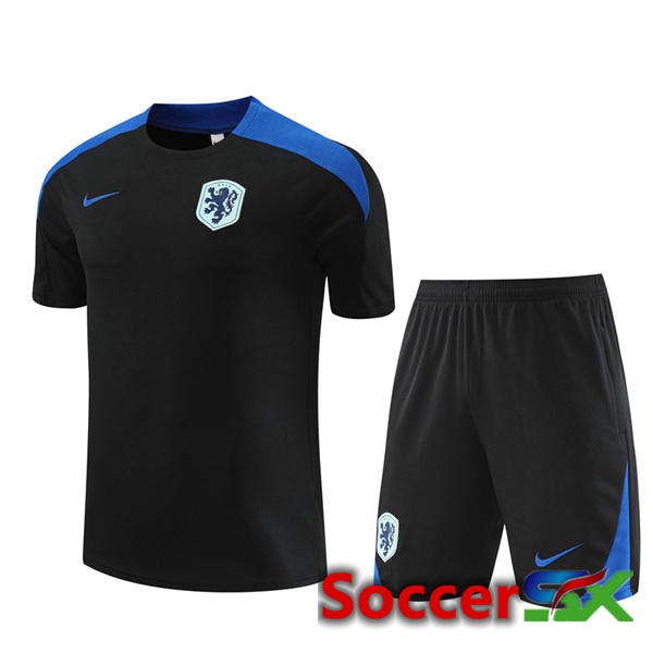 Netherlands kit Training T Shirt + Shorts Black 2024/2025