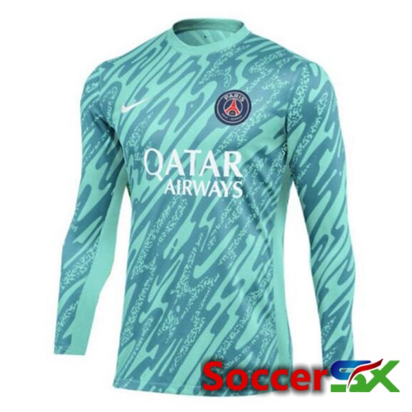 Paris PSG Goalkeeper Soccer Jersey Long Sleeve Blue 2024/2025