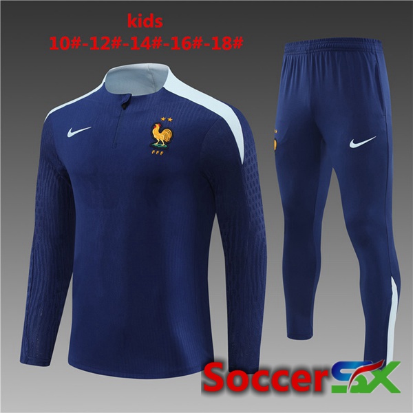 France Kids kit Training TracksuitBlue Royal 2024/2025