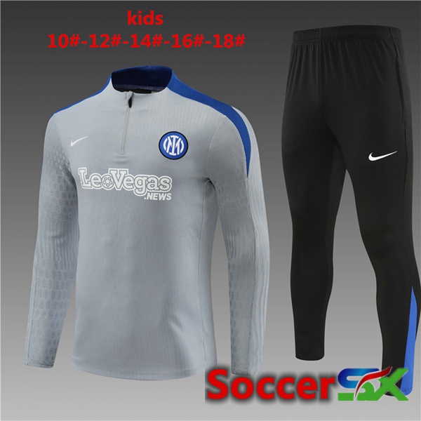 Inter Milan Kids kit Training TracksuitGrey 2024/2025