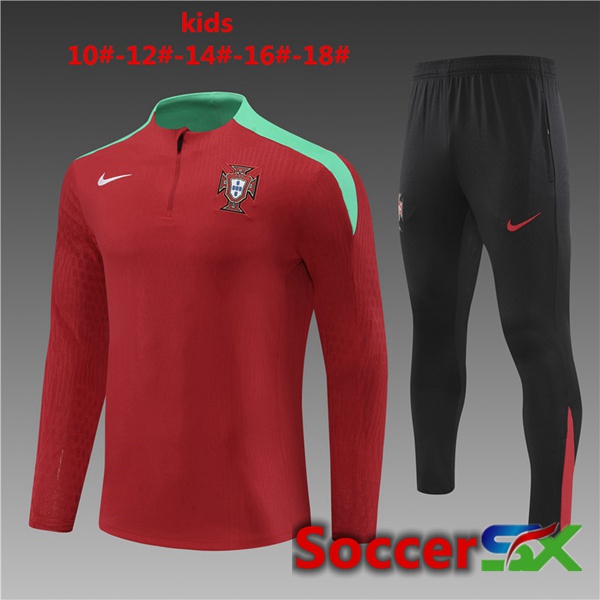 Portugal Kids kit Training TracksuitRed 2024/2025