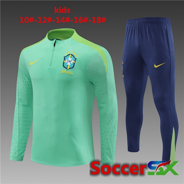 Brazil Kids kit Training TracksuitGreen 2024/2025