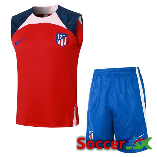 Atletico Madrid Soccer Vest + Shorts Red 2024/2025