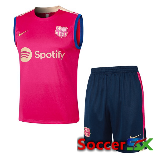 FC Barcelona Soccer Vest + Shorts Pink 2024/2025