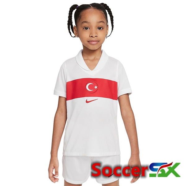 Turkish Kids Home Soccer Jersey UEFA Euro 2024