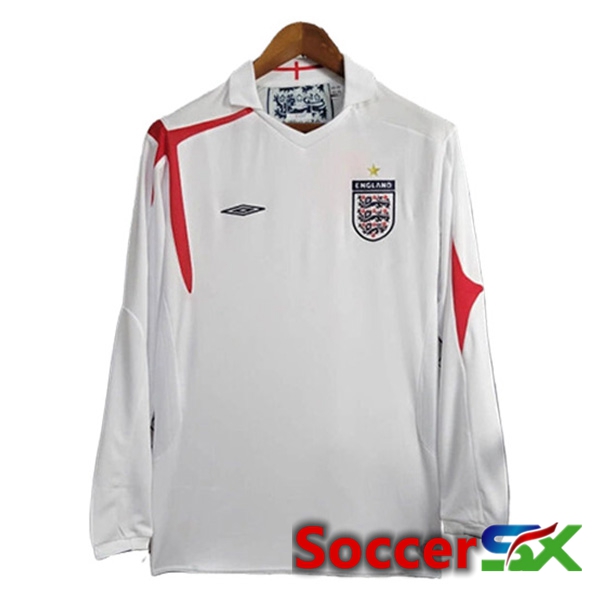 England Retro Home Soccer Jersey Long Sleeve 2005
