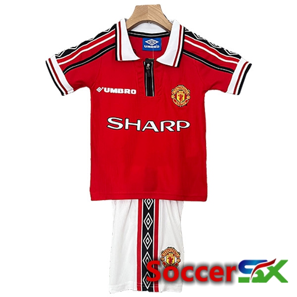 Manchester United Retro Kids Home Soccer Jersey 1998/1999