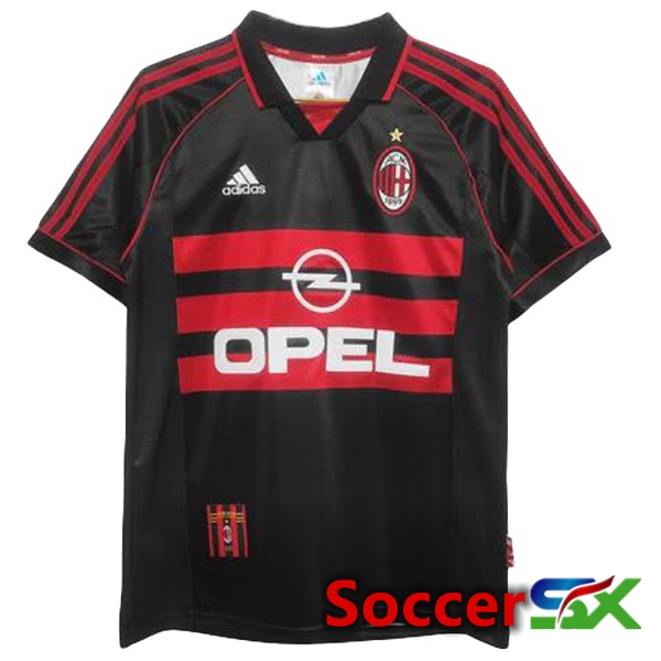 AC Milan Retro Third Soccer Jersey Black Red 1998-1999