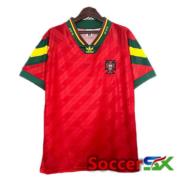 Portugal Retro Home Soccer Jersey Red 1992-1994
