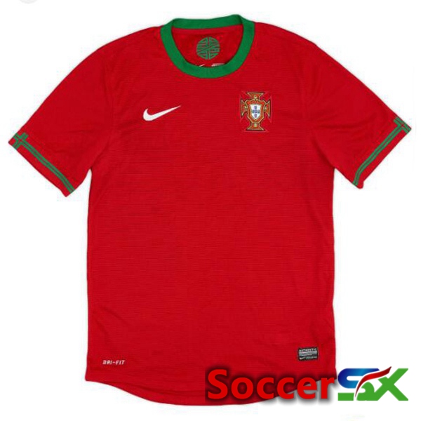 Portugal Retro Home Soccer Jersey Red 2012