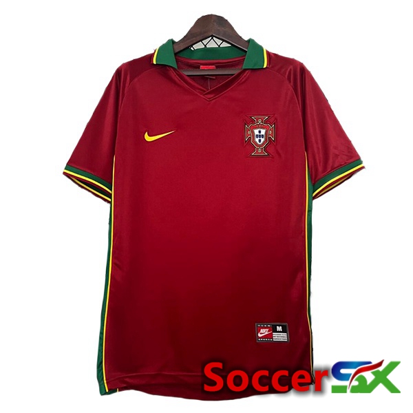 Portugal Retro Home Soccer Jersey Red 1997-1998