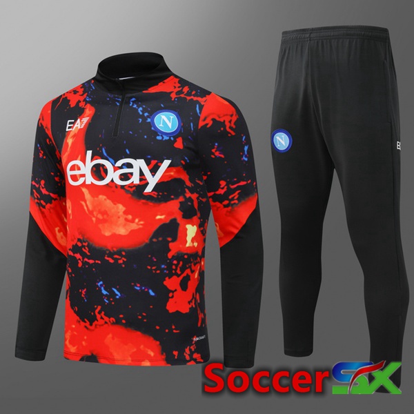 SSC Napoli Kids kit Training TracksuitRed Black 2024/2025