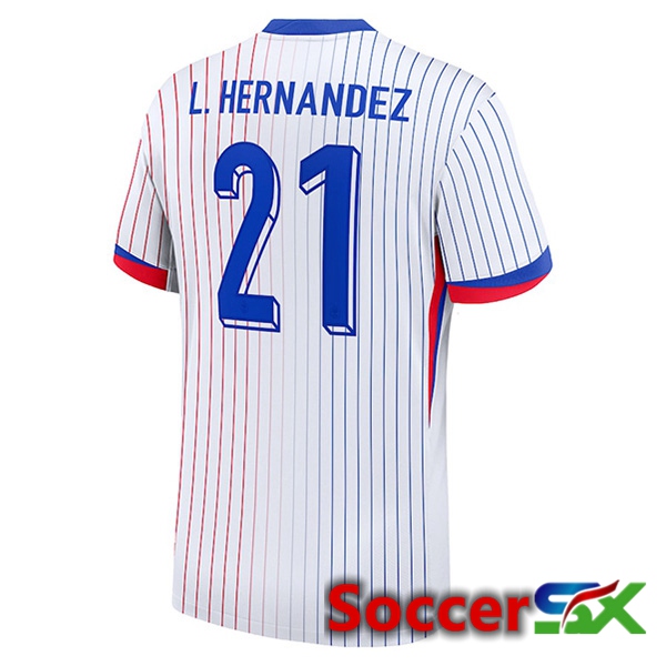 France (L.HERNANDEZ 21) Away Soccer Jersey UEFA Euro 2024
