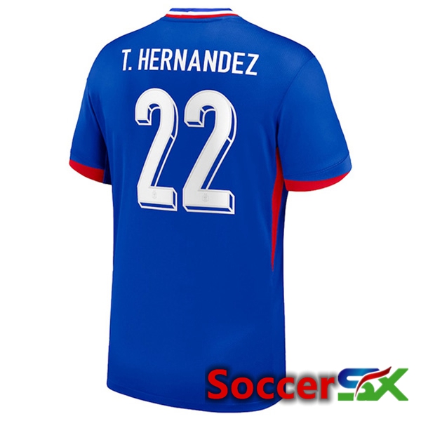 France (T.HERNANDEZ 22) Home Soccer Jersey UEFA Euro 2024