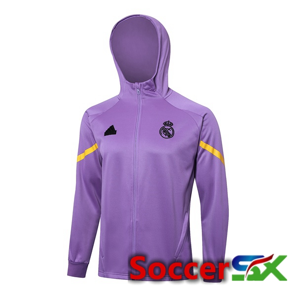 Real Madrid Training Sweatshirt Hoodie Purple 2024/2025
