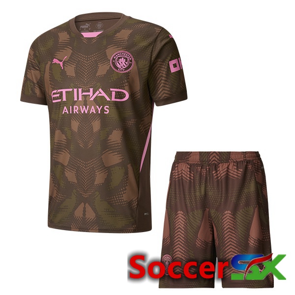 Manchester City Kids Goalkeeper Soccer Jersey Brown 2024/2025