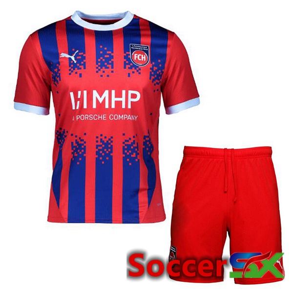 FC Heidenheim Kids Home Soccer Jersey Red 2024/2025