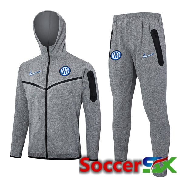 Inter Milan Training Sweatshirt Hoodie Grey 2024/2025