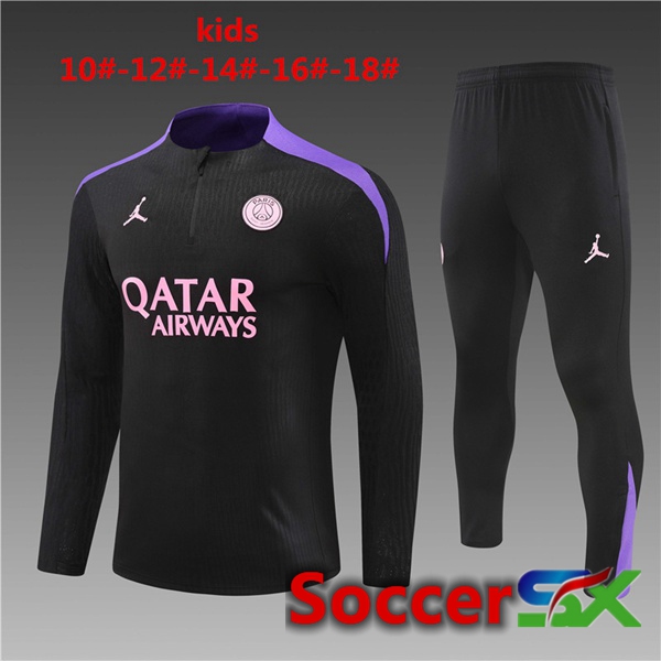 Paris PSG Kids kit Training Tracksuit Black 2024/2025