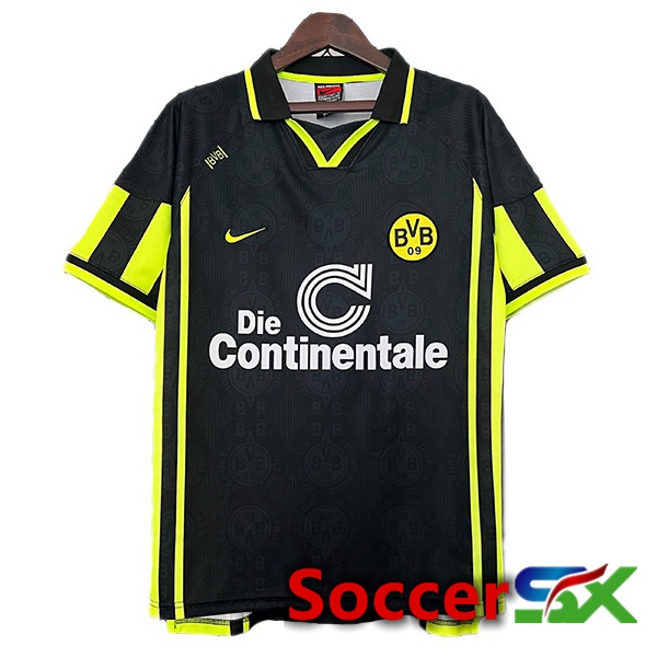 Dortmund BVB Retro Away Soccer Jersey Black 1996-1997